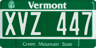 VT license plate XVZ447