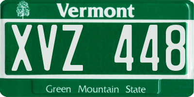 VT license plate XVZ448