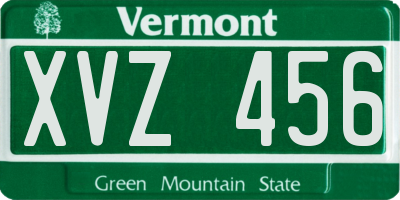 VT license plate XVZ456