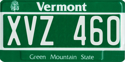 VT license plate XVZ460