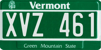 VT license plate XVZ461
