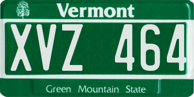 VT license plate XVZ464