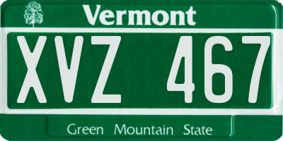 VT license plate XVZ467