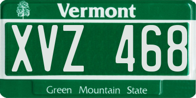 VT license plate XVZ468