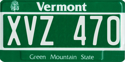 VT license plate XVZ470