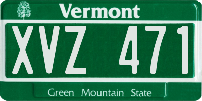 VT license plate XVZ471