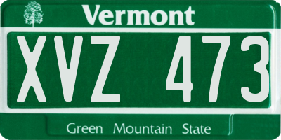 VT license plate XVZ473