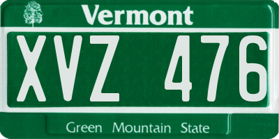 VT license plate XVZ476