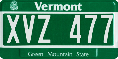 VT license plate XVZ477