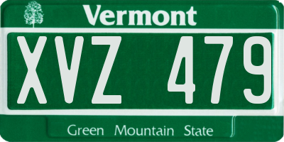 VT license plate XVZ479