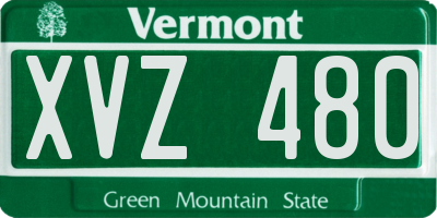 VT license plate XVZ480