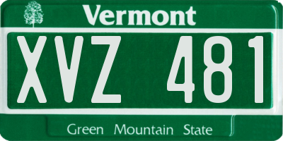 VT license plate XVZ481