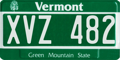 VT license plate XVZ482