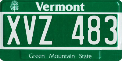 VT license plate XVZ483