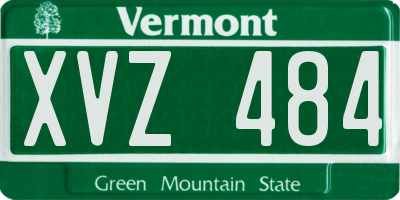 VT license plate XVZ484