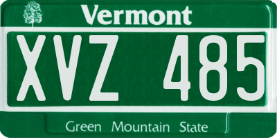 VT license plate XVZ485
