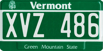 VT license plate XVZ486