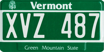 VT license plate XVZ487