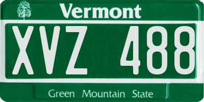 VT license plate XVZ488