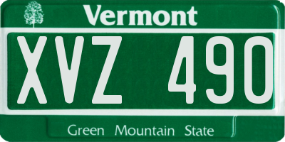 VT license plate XVZ490