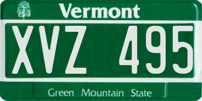 VT license plate XVZ495
