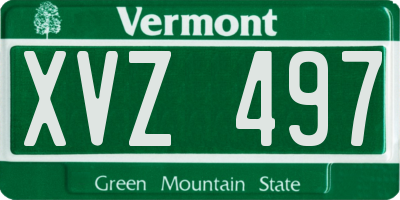 VT license plate XVZ497