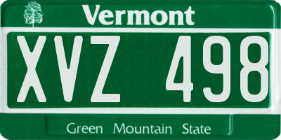 VT license plate XVZ498