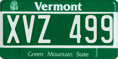 VT license plate XVZ499