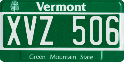 VT license plate XVZ506
