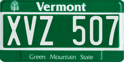 VT license plate XVZ507