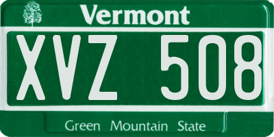 VT license plate XVZ508