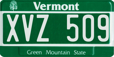 VT license plate XVZ509