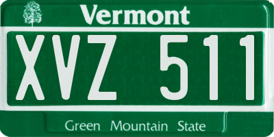 VT license plate XVZ511