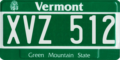 VT license plate XVZ512