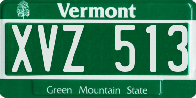 VT license plate XVZ513