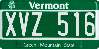 VT license plate XVZ516