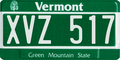 VT license plate XVZ517