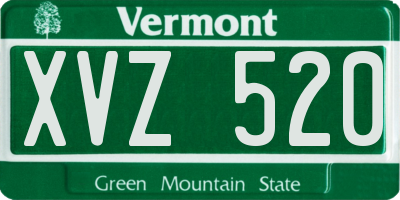 VT license plate XVZ520