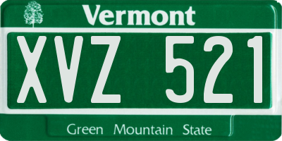 VT license plate XVZ521