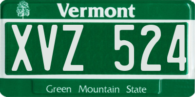 VT license plate XVZ524