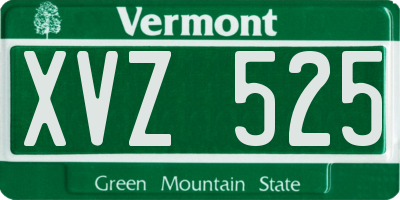 VT license plate XVZ525