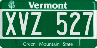 VT license plate XVZ527