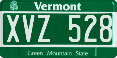 VT license plate XVZ528