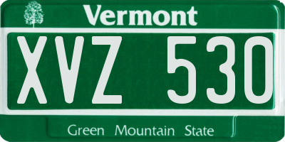 VT license plate XVZ530