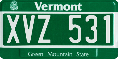 VT license plate XVZ531