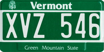 VT license plate XVZ546