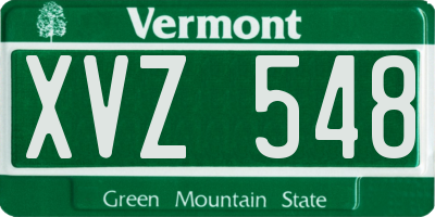 VT license plate XVZ548