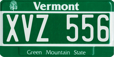 VT license plate XVZ556