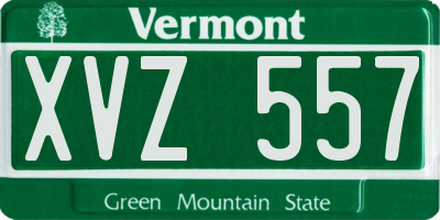 VT license plate XVZ557