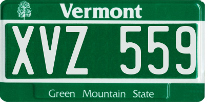 VT license plate XVZ559